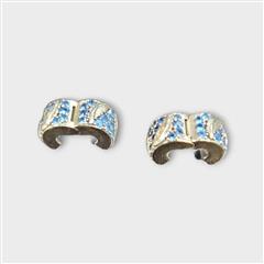 Pair of Pandora #792552C01 Curved Feather & Pave Clip Charm